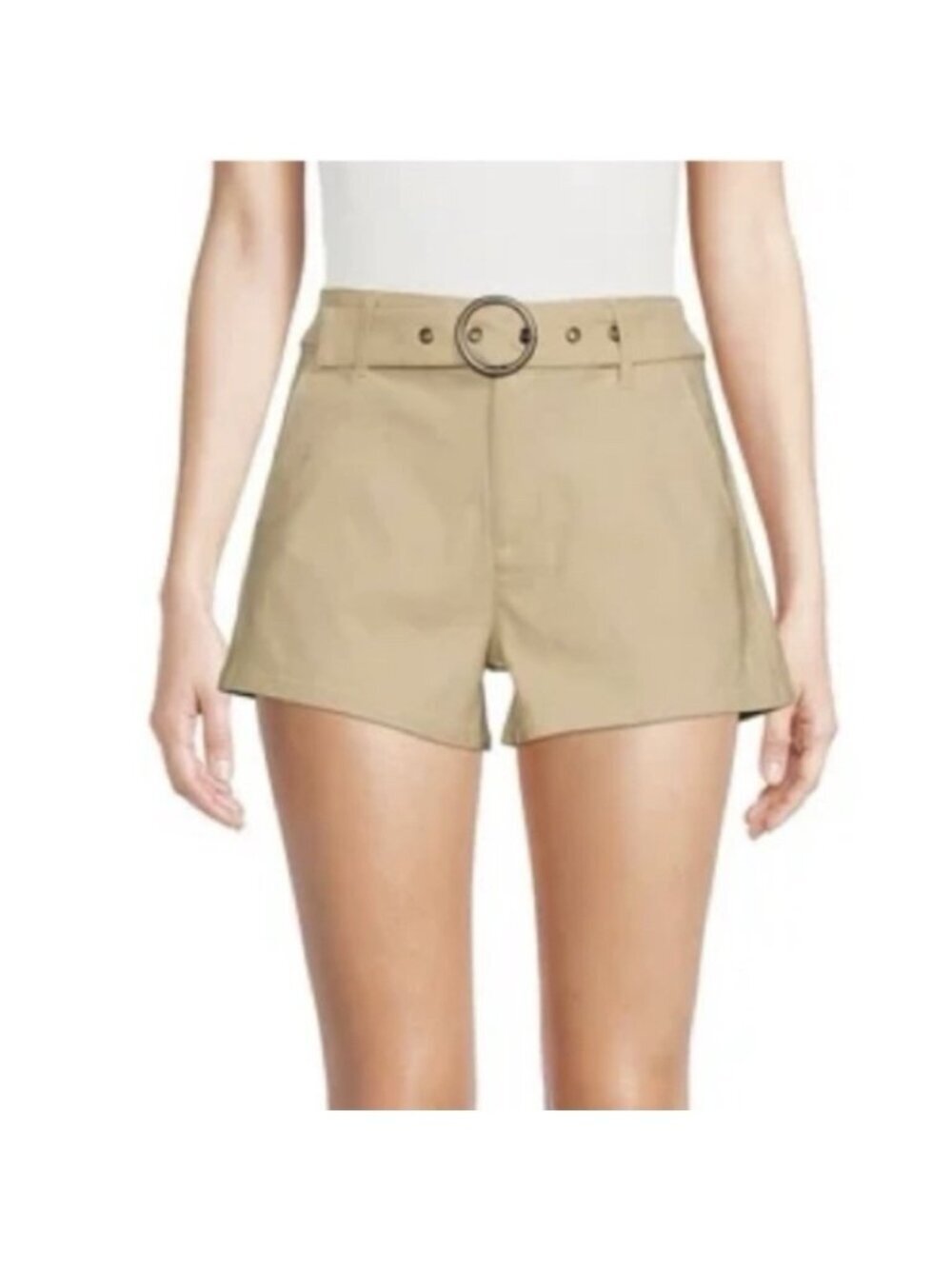 Madden NYC Shorts Size XL Sahara Tan Millenium belted high rise Stretch Pockets